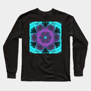 Psychedelic Kaleidoscope Pink Purple and Teal Long Sleeve T-Shirt